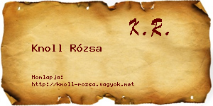 Knoll Rózsa névjegykártya
